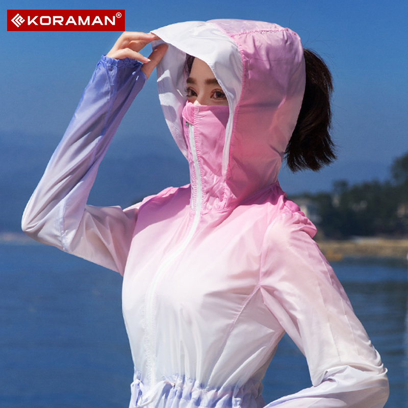 upf50 sunscreen clothing women long sleeve UV protection 2021 new ultra-thin breathable professional long Ice Silk sunscreen clothing