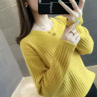 Autumn 2021 New gentle style knitwear autumn knitted shirt women sweater women loose wear autumn and winter