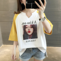 Summer womens 2021 new womens short sleeve t-shirt womens loose T-shirt thin shirt foreign style clothes tide