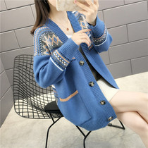 Autumn 2021 new womens autumn womens autumn womens knitted sweater coat cardigan womens early autumn coat spring and autumn