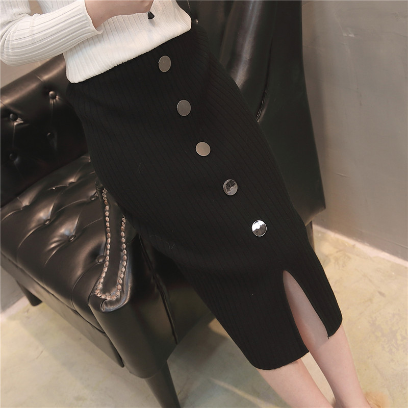 Knitted half-body dress 2021 Fall new autumn Winter in long version Women's winter dress Hip Skirt Winter Accessories Sweater Skirt