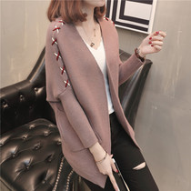 Autumn 2021 new Korean version of womens sweater women loose outside wear net red knitted cardigan jacket spring and autumn top