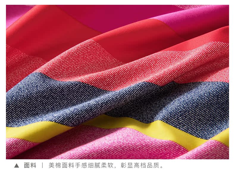 bộ đồ giường bông denim cotton sọc màu sọc chăn bông dệt ESPRIT Esprit Mỹ - Bộ đồ giường bốn mảnh chăn ga cao cấp