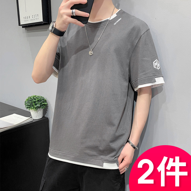 Short sleeve T - shirt men's ice wire dress summer dress 2022 new half - sleeve tops ice - sensitive summer dress loose T - shirt