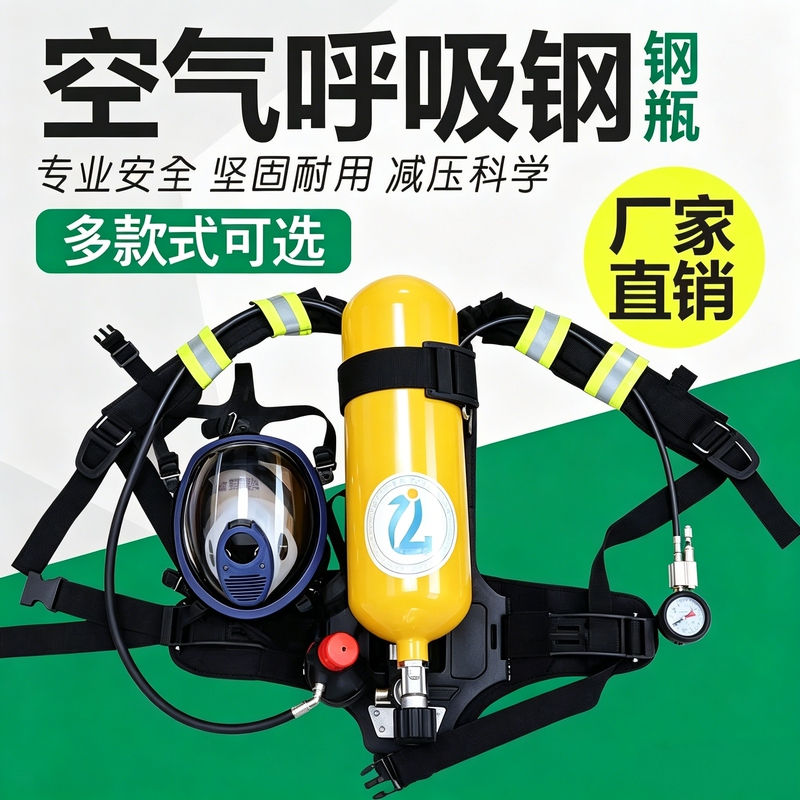 Positive Pressure Air Respirator Fire-Fighting 3C Certified Rhzk6.8/30 Self-Contained 6L Steel Cylinder Limited Space Mask Positive Pressure Air Respirator Fire-Fighting 3C Certified Rhzk6.8/30 Self-Contained 6L Steel Cylinder Limited Space Mask