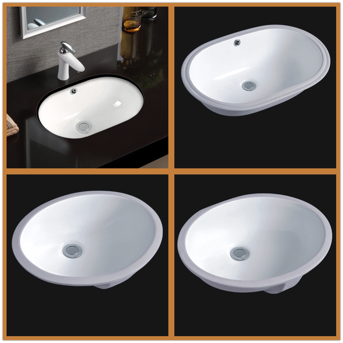 Under-counter basin oval basin washbasin Ceramic wash basin pool embedded 16-24 inch marble under basin