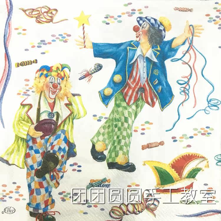 Ensemble round handmade diy butterfly valley Bad napkin 0115 Characters print 33 * 33 cm 1 sheets