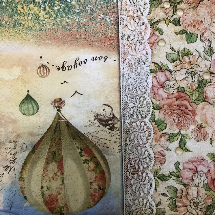 Tuantuan round handmade butterfly Cuba special napkin flower fruit 2246 collage painting special paper import