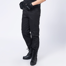 Black security trousers Mens autumn and winter overalls loose large size training pants Security property overalls trousers