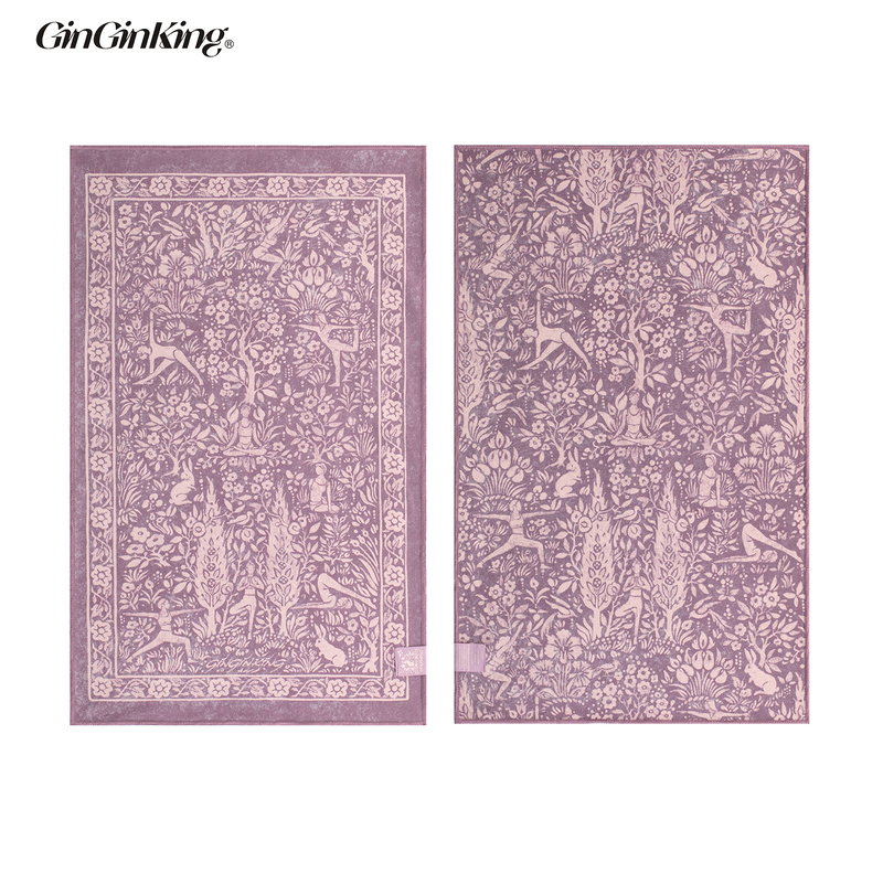 Ginginking丨Purple Forest Bunny Non-Slip Yoga Exercise Auxiliary Towel Small Towel Sweat Wiping Towel Ginginking丨Purple Forest Bunny Non-Slip Yoga Exercise Auxiliary Towel Small Towel Sweat Wiping Towel