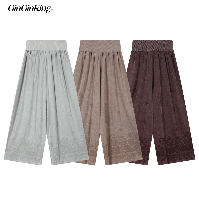 Ginginking丨Original Paisley Elephant Pattern Seamless Craftsmanship Yoga Pants Wide-Leg Pants Ginginking丨Original Paisley Elephant Pattern Seamless Craftsmanship Yoga Pants Wide-Leg Pants