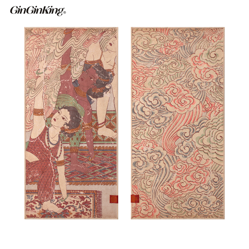 Ginginking丨Original Mural-Inspired Pattern Yoga Healing Non-Slip Sweat Towel Small Towel