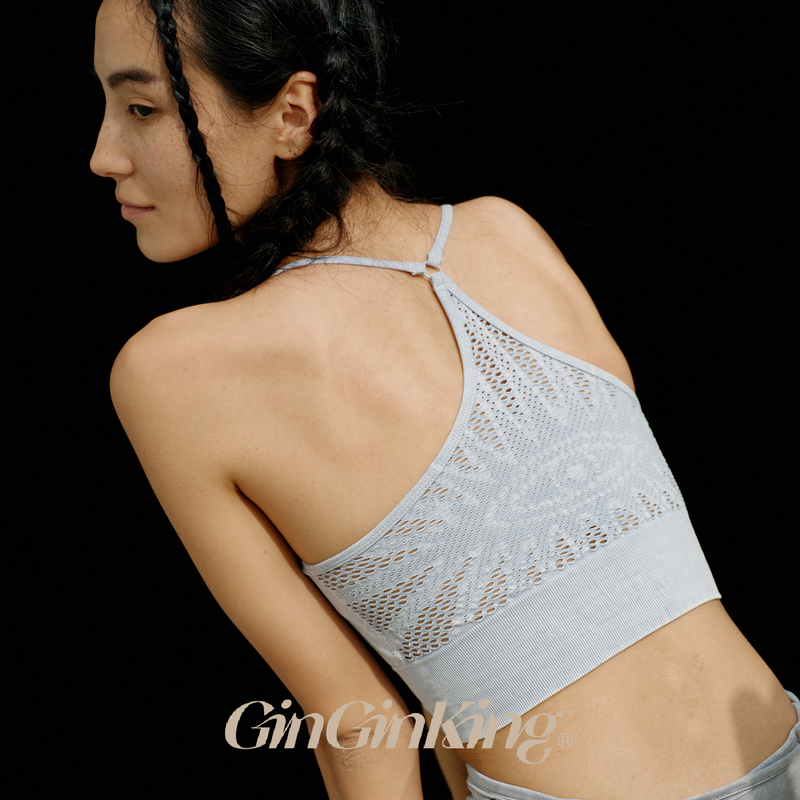 Ginginking丨Big Eyes Underwear Hollow Seamless Elastic Yoga Sports Bra with Removable Pads Ginginking丨Big Eyes Underwear Hollow Seamless Elastic Yoga Sports Bra with Removable Pads