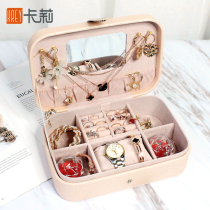 Jewelry box female storage box large capacity European Princess simple Korean earrings nail ring jewelry finishing box high-grade