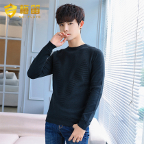 Sweater mens round neck 2020 new autumn and winter Korean version of the trend base shirt slim solid color sweater pullover line