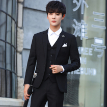 Autumn suit Mens suit Three-piece suit Slim handsome casual suit Professional formal dress Groom wedding dress