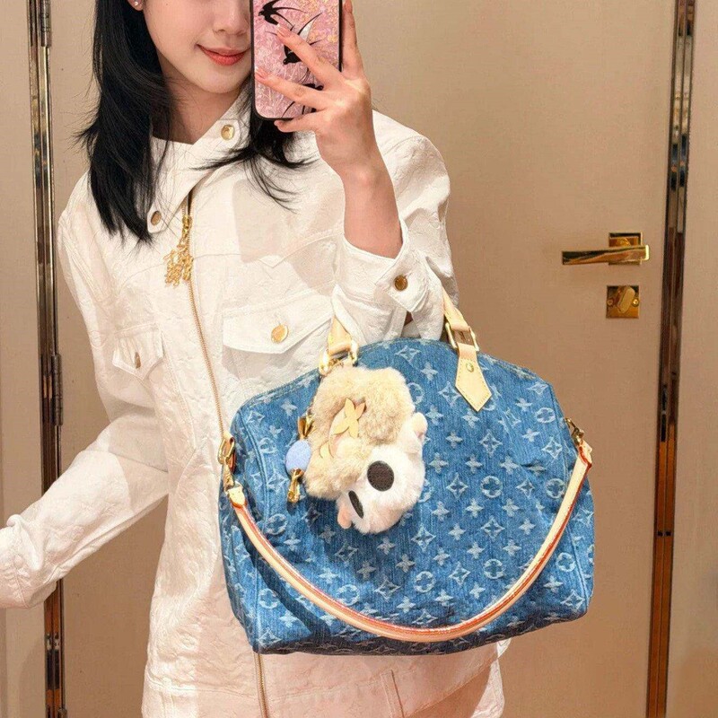 2026 New Single-Shoulder Handbag Speedy30 Light Luxury High-End Commuter Denim Pillow Bag for Women, Lazy Style 2026 New Single-Shoulder Handbag Speedy30 Light Luxury High-End Commuter Denim Pillow Bag for Women, Lazy Style