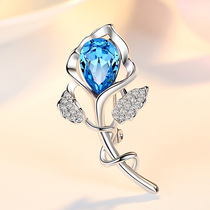 Upscale brooch female Japan-ROK minimalist tulip fashion suit chest flower lightly and beautifully packaged birthday present