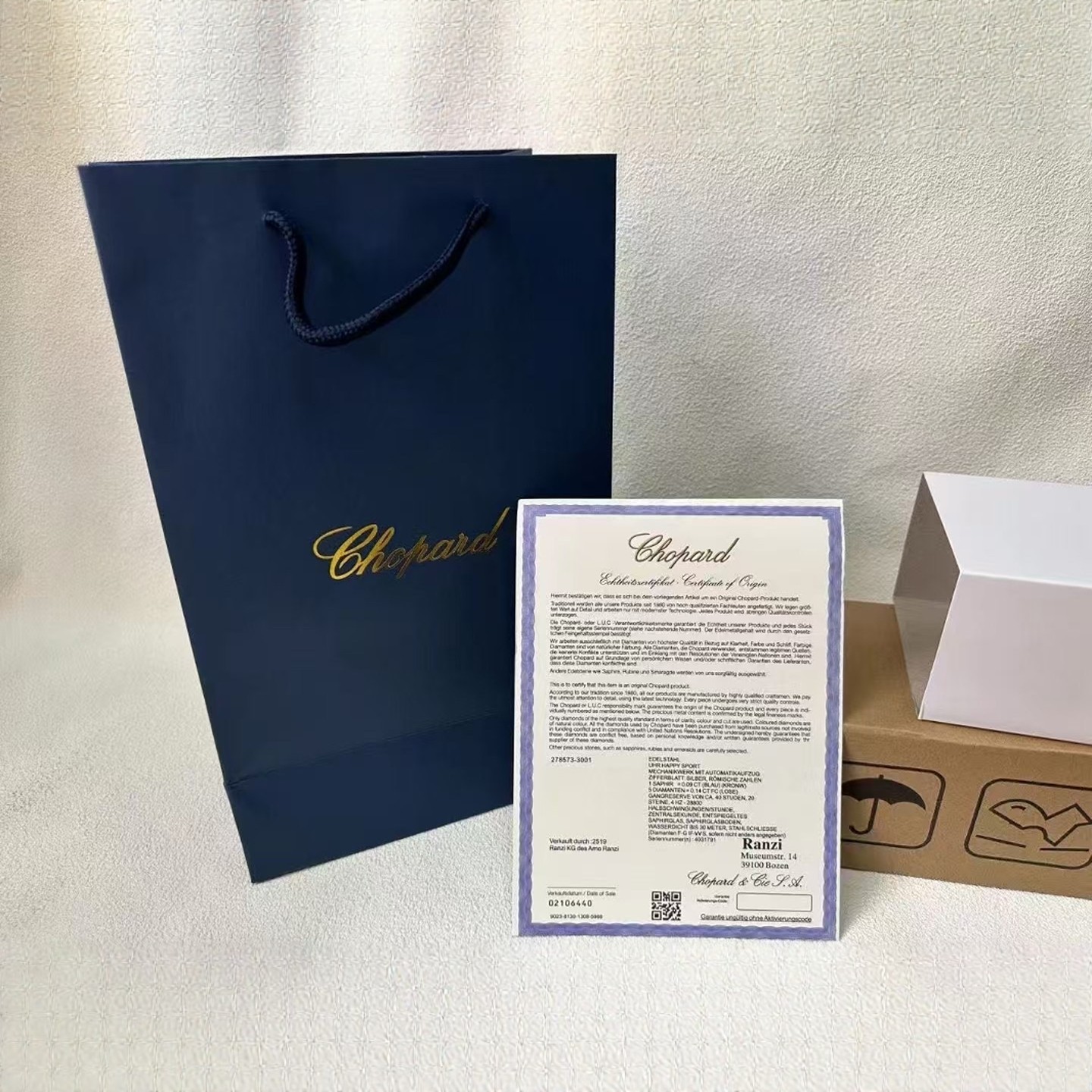 Chopard Watch Box Rectangular Watch Case Happy Diamonds Packaging Box Leather Gift Box Gift Box Watch Storage Box