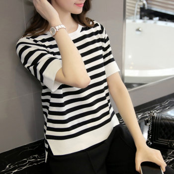 ເສອແຂນສັ້ນ ຂະໜາດໃຫຍ່ loose thin short sleeve 95% cotton women