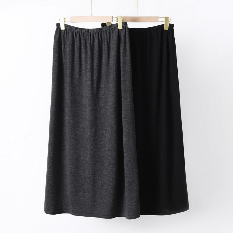 German Yangzi Yarn Fine-Spun 100% Pure Wool Thin Knit Skirt Solid Color High-End Fashion Elegant Mid-Length Skirt