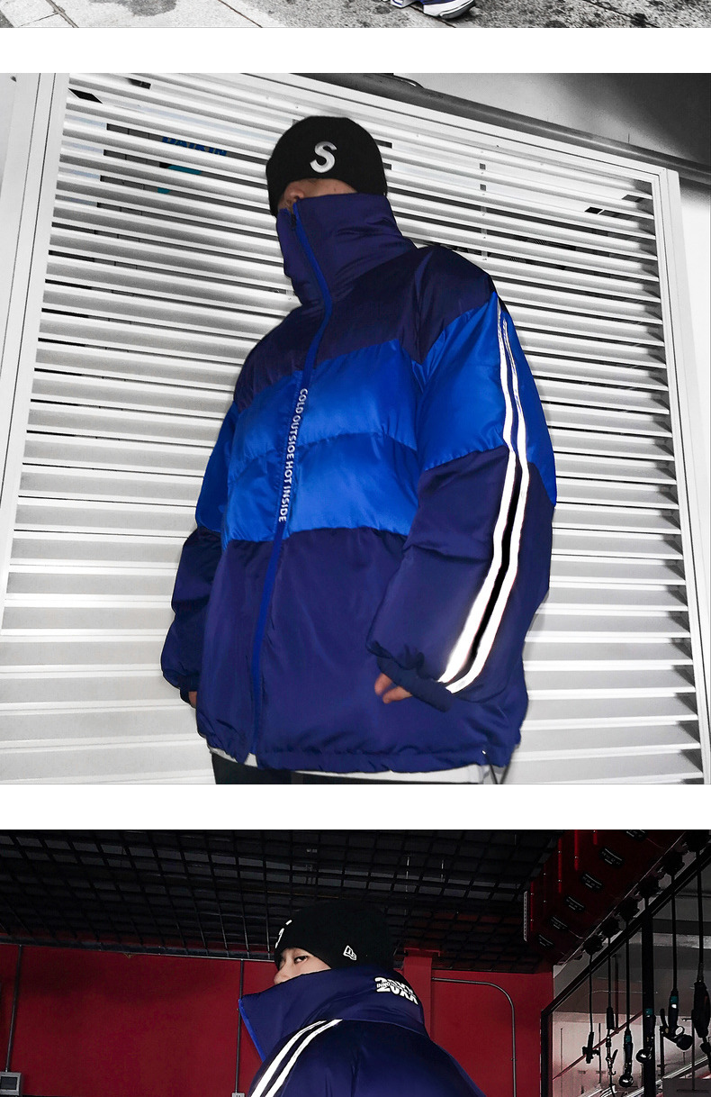 Freamve bên ngoài lạnh xuống áo khoác cotton hà mã hip hop thủy triều nam và nữ cặp vợ chồng với bộ đồ cotton giản dị áo the north face