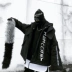 Freamve Yin Yang màu sắc phù hợp với cổ áo lông thú 3M vòng dây kéo dây đai ruy băng khắc hip hop nam và nữ cặp vợ chồng với cùng một chiếc áo bông áo khoác đôi Trang phục Couple