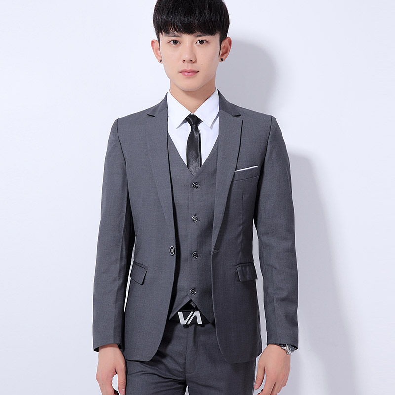Bộ đồ vest nam ba mảnh phù hợp với mùa thu phiên bản Hàn Quốc của bộ đồ nhỏ kinh doanh chuyên nghiệp chú rể chú rể váy cưới áo nam đẹp