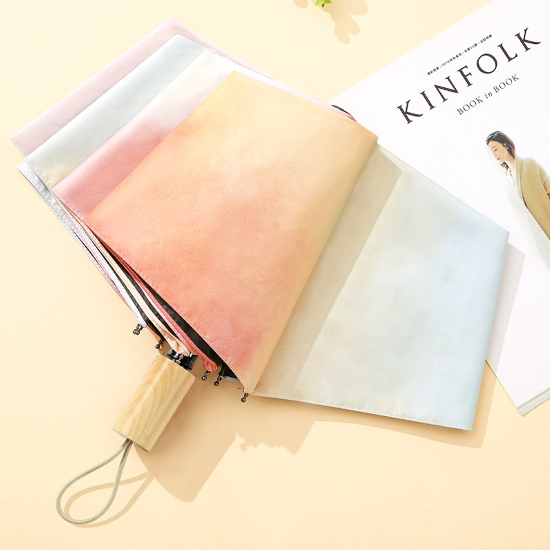 Automatic Umbrella Women's Sunshine and Rain Dual Folding parasol Summer Sunshade Sunscreen Anti-ultraviolet Vintage Large Men