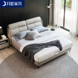 月影 Кожаная кровать свет роскошный северный европейский современный минималистский и минималистский