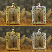 Buddha amulet shell Thai Buddha amulet storage box acrylic transparent amulet box medium mold square golden amulet shell replacement