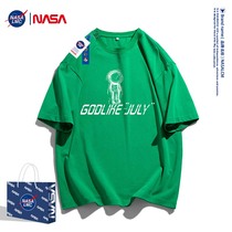 NASA Joint Boys Short Sleeve T-Shirt Tide Cards Trend 100 Hitch Loose Summer Pure Cotton 2022 New Clothes Compassionate