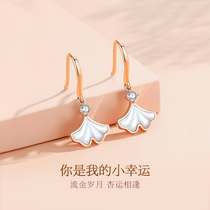 Sterling silver earrings female Xia niche earrings 2021 New Tide earrings advanced sense light luxury silver earrings simple temperament