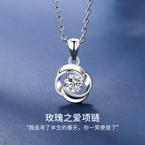 Rose sterling silver necklace female light luxury niche design sense advanced collarbone neck chain 2021 New pendant jewelry