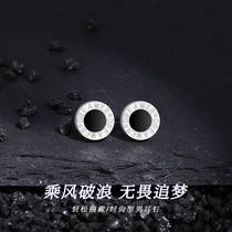 Sterling silver earrings male summer 2021 New Tide Simple niche cold wind retro ear jewelry birthday gift boys