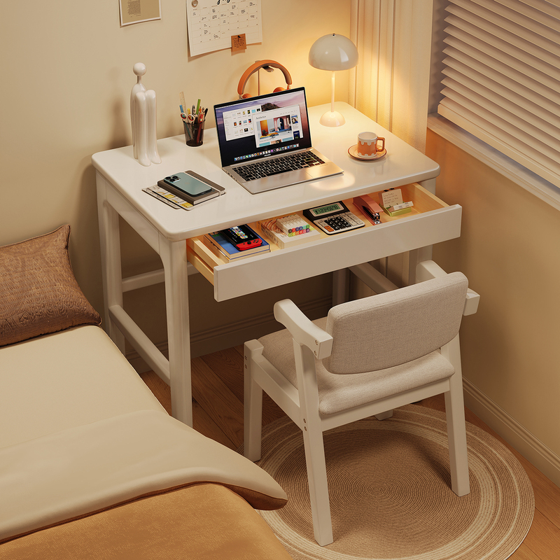 Small Apartment Solid Wood Desk Student Writing Study Table Bedroom Bedside 60cm Single Desktop Computer Desk Narrow Table