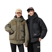 Duck duck couple down jacket men and women winter 2024 new thickened and warm outdoor windproof hooded winter jacket trendy