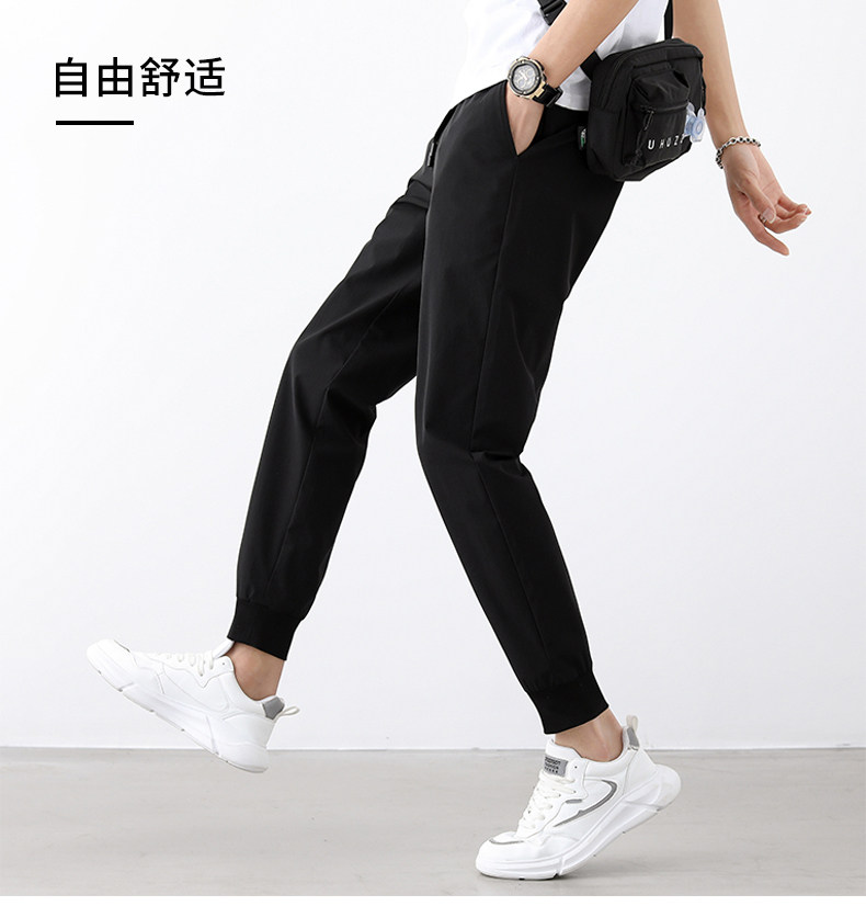 鸭鸭男装  四面弹 尼龙速干束脚裤 图2