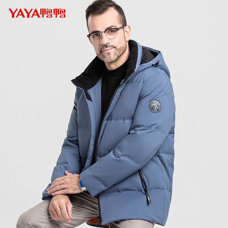 鸭鸭 21年冬季款 中老年爸爸装连帽羽绒服 天猫优惠券折后￥359包邮（￥599-240）多色可选