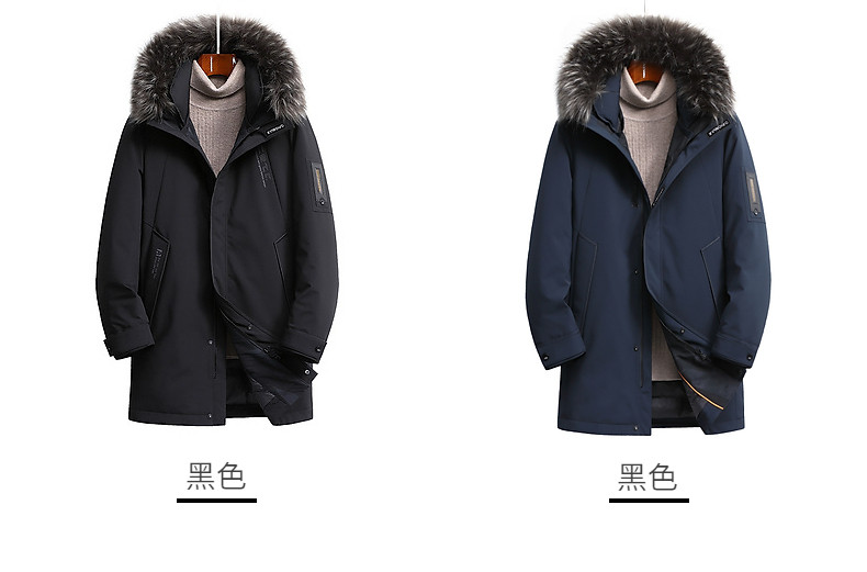 鸭鸭 男士 商务系列 貉毛大领 90白鸭绒羽绒服 图6