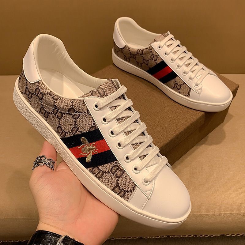Little Bee White Sneakers for Men and Women, Genuine Leather Couple's Style, European Luxury Casual Sports Sneakers, Men's Lace-Up Trendy Shoes Little Bee White Sneakers for Men and Women, Genuine Leather Couple's Style, European Luxury Casual Sports Sneakers, Men's Lace-Up Trendy Shoes