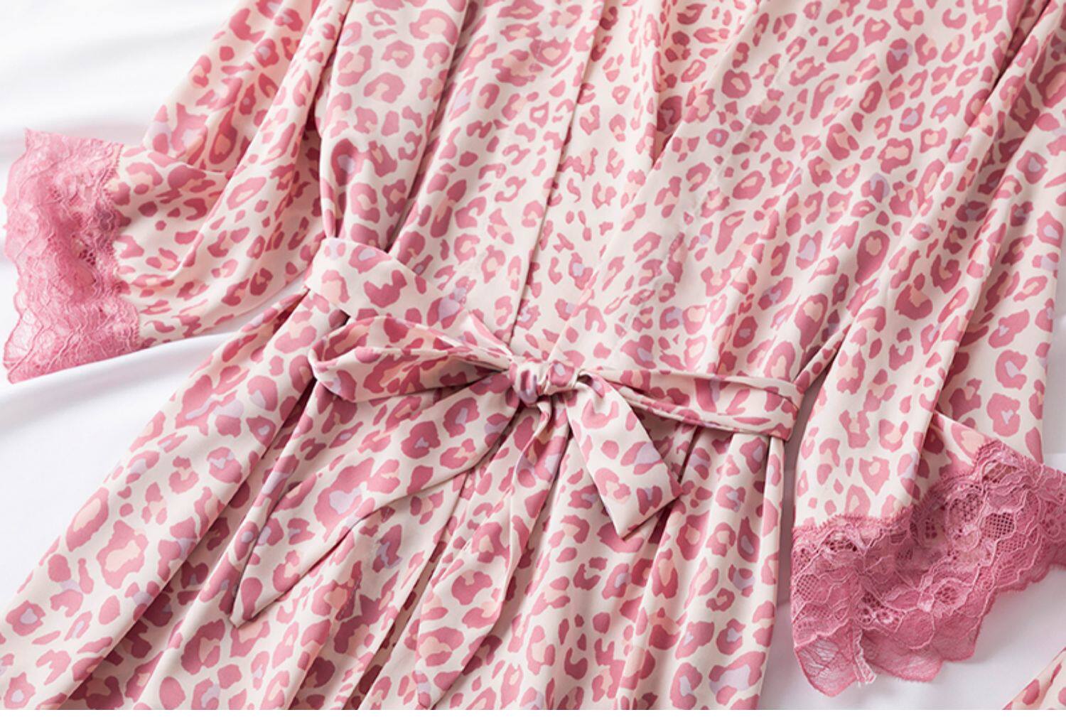 Сексуальная летняя тонкая пижама, шелковый банный халат, комплект, топ с чашечками, эффект подтяжки 