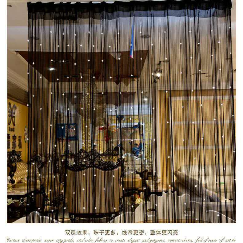 Crystal Bead Decorative String Curtain, Privacy Screen, Entrance Curtain, Living Room Partition Hanging Curtain, No-Drill Modern Bedroom Balcony