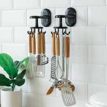 Kitchen storage rack spatula spoon storage rack kitchen supplies wall punch-free wall-mounted swivel hook