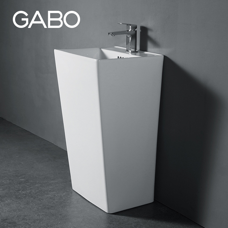 Guanbo GABO simple ceramic column washbasin small apartment household square floor-to-ceiling washbasin 10320