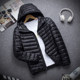 Off-season clearance new thin down jacket men's stand-up collar short middle-aged and elderly ultra-thin hooded large size men's jacket