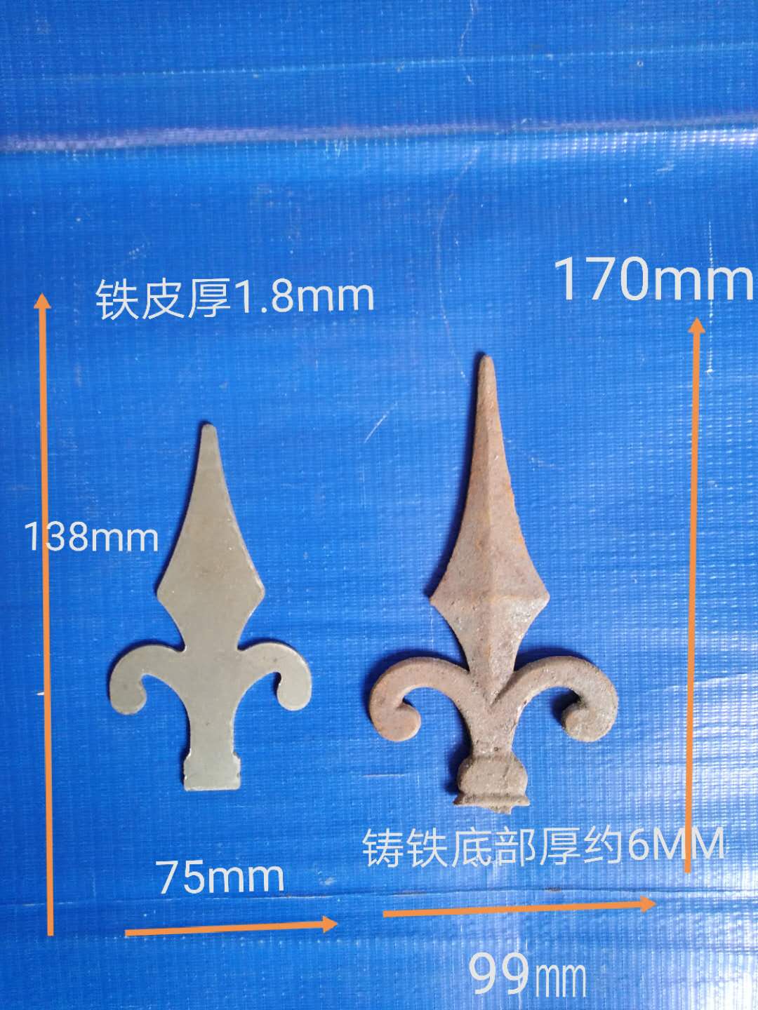 Iron art Mao pointed gun tip spike tip anti-creep tip anti-theft sharp railing tip railing head fence
