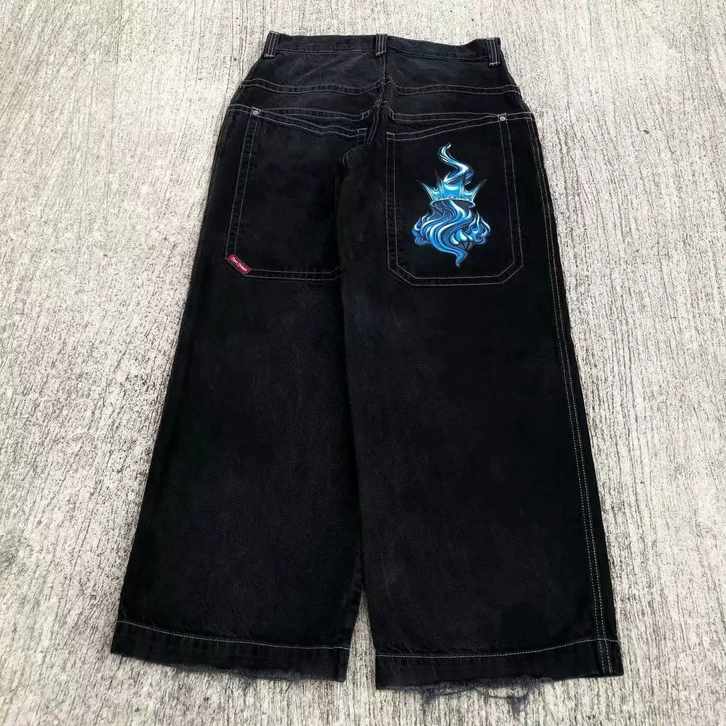 Джинсы JNCO Y2K японский стиль 2000-х, широкий мешковатый крой, размеры 28–34 (талия 72–85 см)