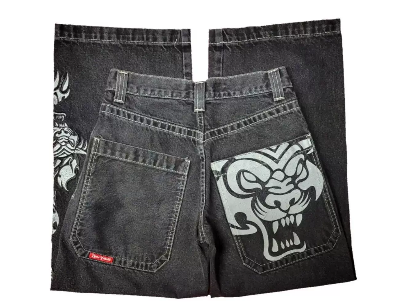 Джинсы JNCO Y2K японский стиль 2000-х, широкий мешковатый крой, размеры 28–34 (талия 72–85 см)