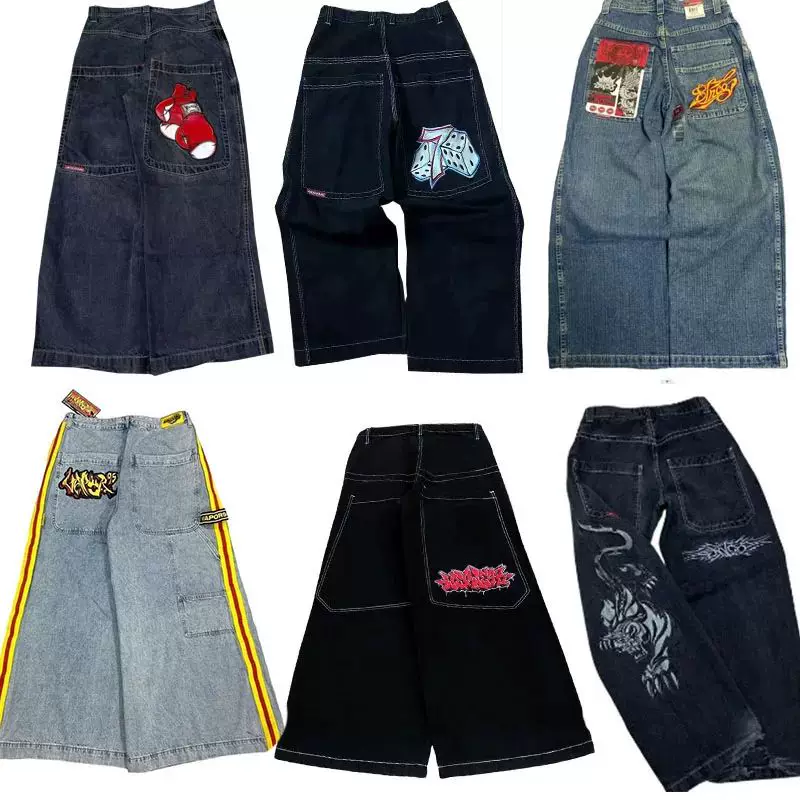 Джинсы JNCO Y2K японский стиль 2000-х, широкий мешковатый крой, размеры 28–34 (талия 72–85 см)
